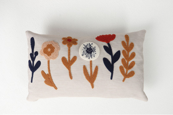 Orkide Desenli Punch Kırlent 43x43