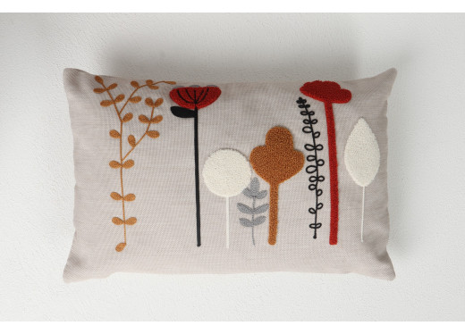 Bahar Desenli Punch Kırlent 43x43