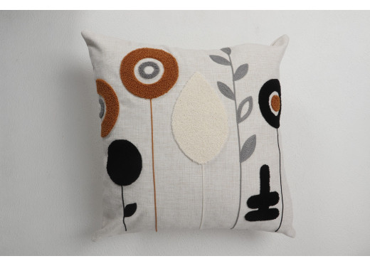 Ayçiçeği Desenli Punch Kırlent 43x43