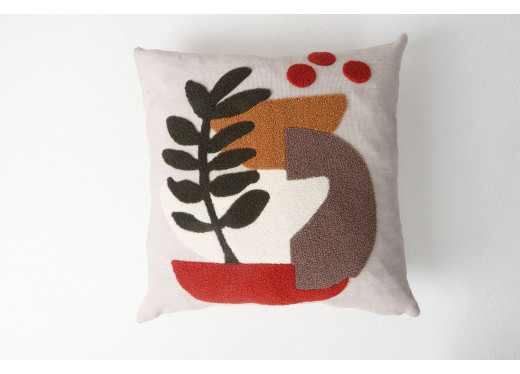 Begonya Desenli Punch Kırlent 43x43