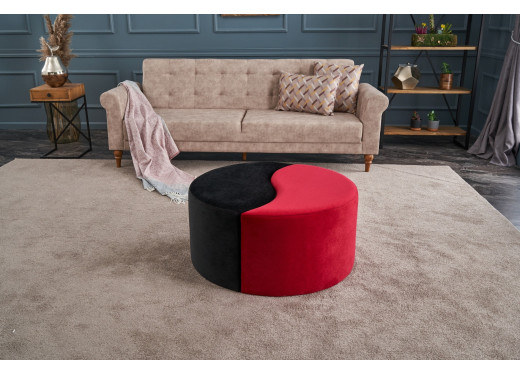 Alis Puf Kırmızı Siyah