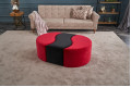Alya Puf Kırmızı Siyah