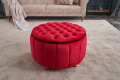 Jasmin Yuvarlak Kırmızı Puf