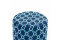Lucca Mavi Desenli Ayaklı Puf