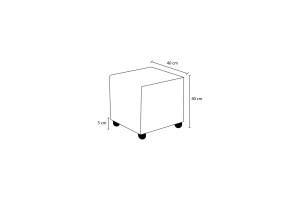 Olimpos Serisi Füme Renk Kare Puf