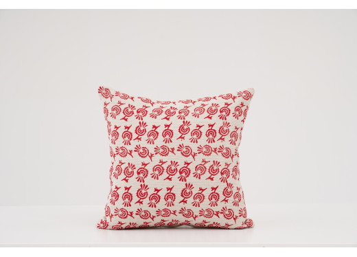 Takusan Özel Ahşap Baskı Etnik Desenli Kare Kır..